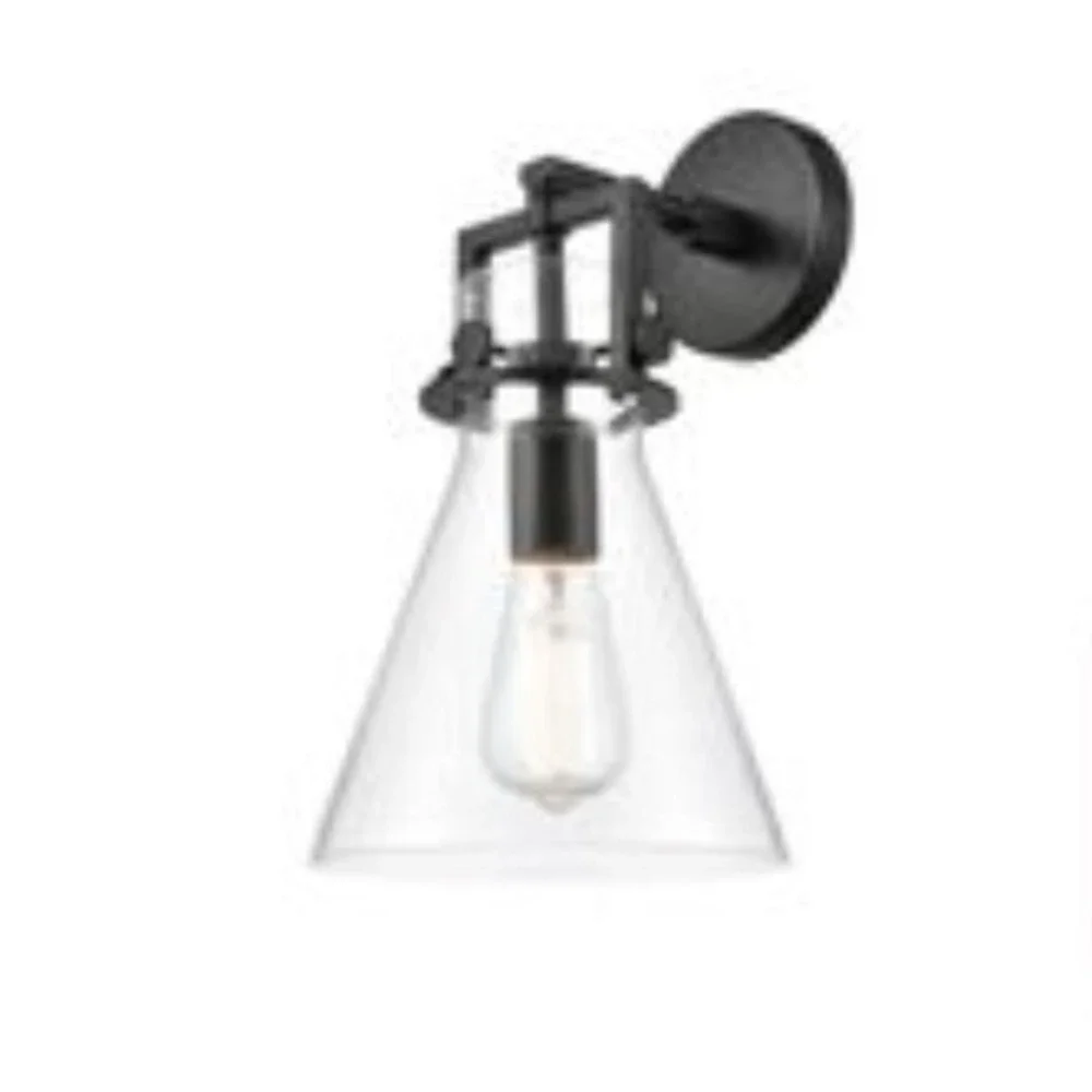 Innovations Lighting 411-1W-BK-8CL Restoration Newton Wall Sconce Matte‎ Black